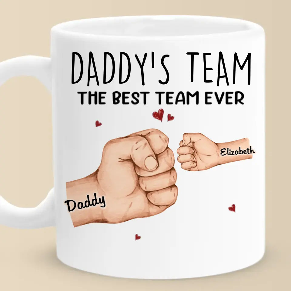 Ensemble, nous formons la meilleure équipe - Mug personnalisé pour la famille - Fête des pères, cadeau pour papa, grand-père
