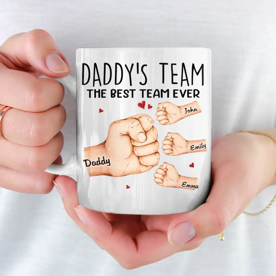 Ensemble, nous formons la meilleure équipe - Mug personnalisé pour la famille - Fête des pères, cadeau pour papa, grand-père