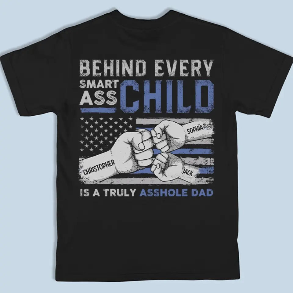 Mon père m'a tout appris - T-shirt unisexe personnalisé avec imprimé au dos - Cadeau pour la fête des pères