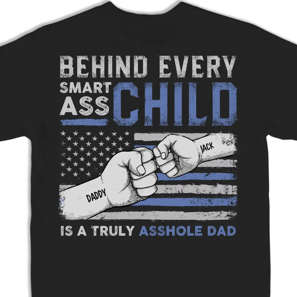 Mon père m'a tout appris - T-shirt unisexe personnalisé avec imprimé au dos - Cadeau pour la fête des pères
