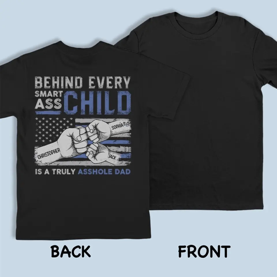 Mon père m'a tout appris - T-shirt unisexe personnalisé avec imprimé au dos - Cadeau pour la fête des pères