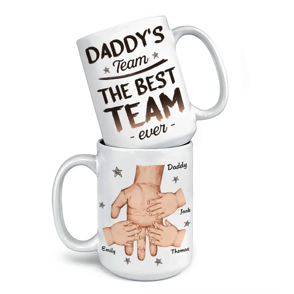 La meilleure équipe de tous les temps - Mug personnalisé pour la famille - Fête des pères, cadeau pour papa, grand-père