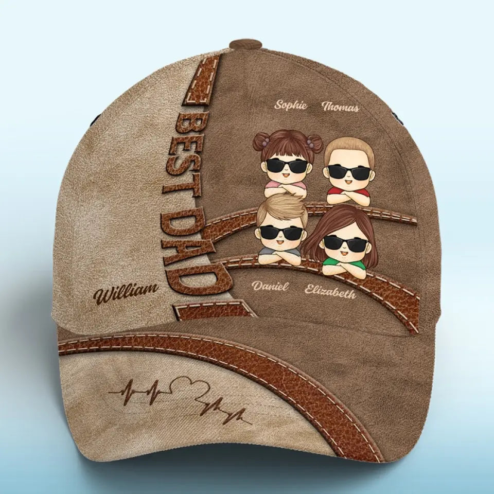 Avec un papa comme toi, chaque jour est la fête des pères - Casquette personnalisée familiale, casquette classique à imprimé intégral - Fête des pères, cadeau pour papa, grand-père
