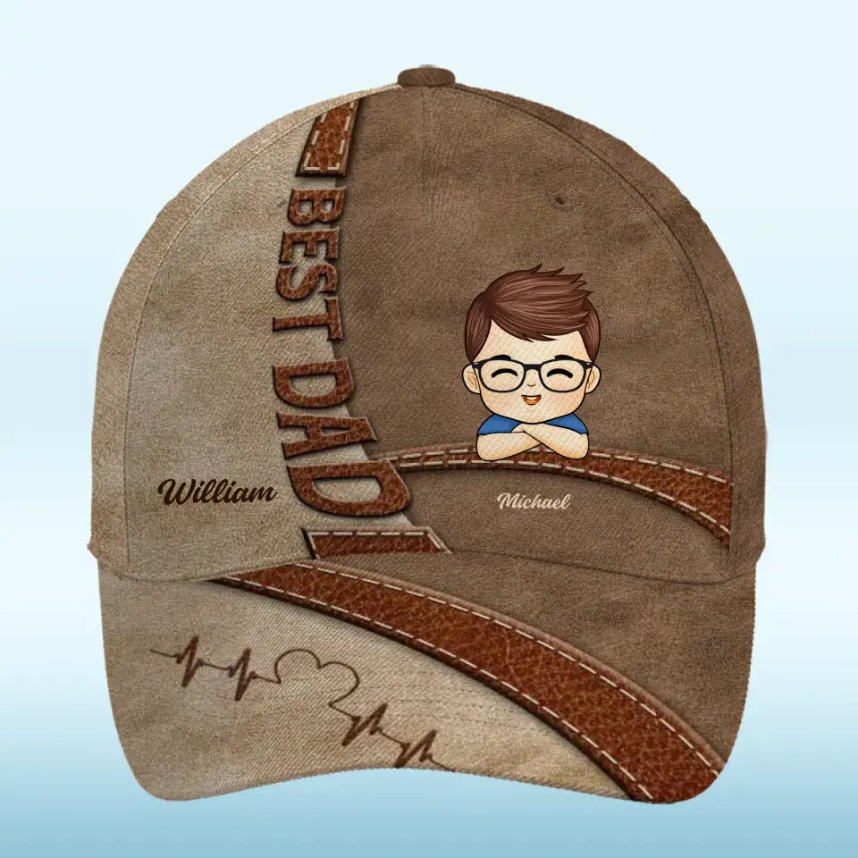 Avec un papa comme toi, chaque jour est la fête des pères - Casquette personnalisée familiale, casquette classique à imprimé intégral - Fête des pères, cadeau pour papa, grand-père
