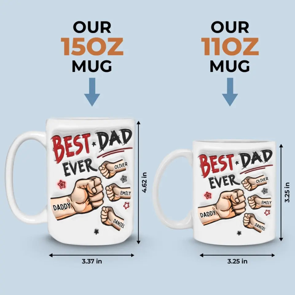 Tu es toujours le meilleur pour moi - Mug personnalisé en 3D avec effet gonflé - Cadeau pour la fête des pères, papa, grand-père