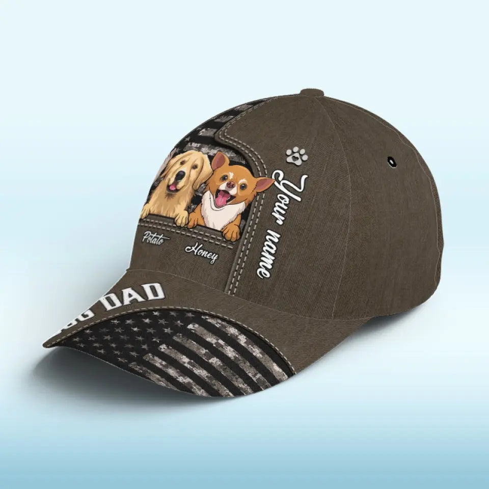 Le chien est le sujet idéal pour un portrait - Chapeau personnalisé pour chien, casquette classique à imprimé intégral - Fête des pères, cadeau pour les propriétaires d'animaux et les amoureux des animaux