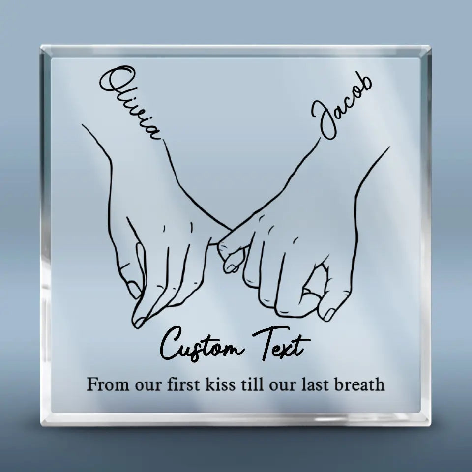 Je t'aime pour toujours et à jamais - Plaque acrylique carrée personnalisée pour couple - Nouveauté, cadeau pour mari et femme, anniversaire AMZ