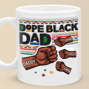 Nos cœurs battent à l'unisson - Mug personnalisé en 3D avec effet gonflé - Cadeau pour la fête des pères, papa, grand-père