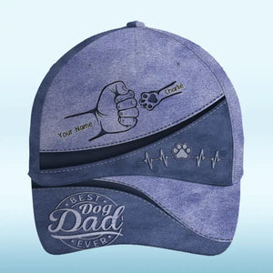 Les chiens laissent des empreintes de pattes sur nos cœurs - Casquette personnalisée pour chien, casquette classique à imprimé intégral - Nouveauté, fête des pères, cadeau pour les propriétaires d'animaux, amoureux des animaux AMZ