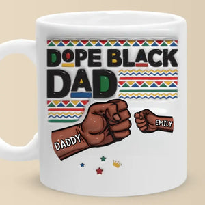 Nos cœurs battent à l'unisson - Mug personnalisé en 3D avec effet gonflé - Cadeau pour la fête des pères, papa, grand-père