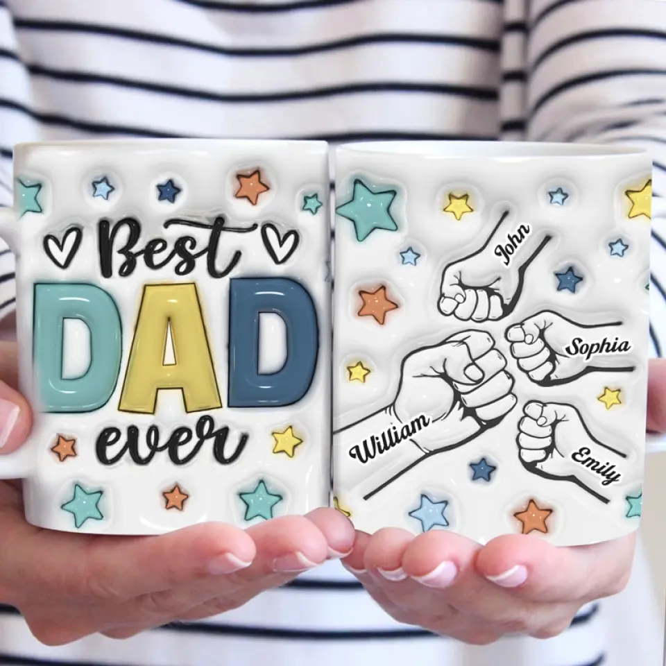 Papa, tu es mon ancre dans une mer agitée - Mug personnalisé en 3D avec effet gonflé - Cadeau pour la fête des pères