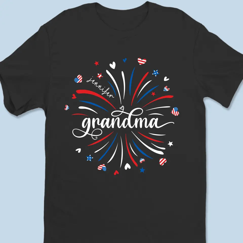 Les petits cœurs de grand-mère - T-shirt unisexe personnalisé, sweat à capuche, sweat-shirt - Fête des Mères, 4 juillet, cadeau pour maman, grand-mère