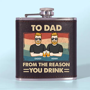 Des raisons pour lesquelles vous buvez, papa - Flasque personnalisée pour la famille - Fête des pères, cadeau pour papa, grand-père