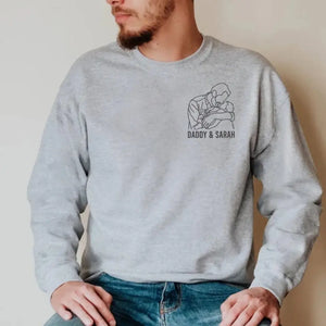 Sweat-shirt brodé personnalisé avec photo « Le meilleur papa du monde » - Cadeau pour la fête des pères