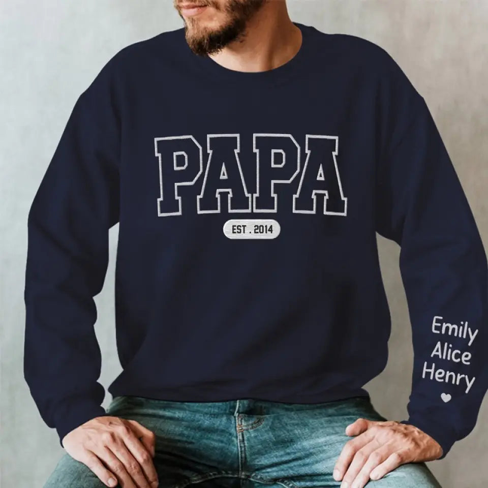 Mon père a eu une profonde influence sur moi - Sweat-shirt brodé personnalisé en famille - Fête des pères, cadeau pour papa, grand-père