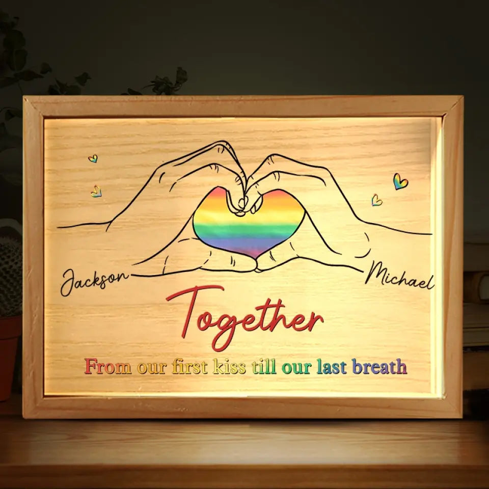 Je n'ai jamais cru au coup de foudre avant de te rencontrer - Cadre photo personnalisé pour couple - Cadeau pour mari et femme, anniversaire, LGBTQ+