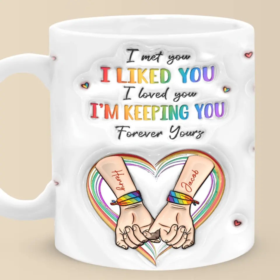 Soyez l'arc-en-ciel dans le nuage de quelqu'un d'autre - Tasse personnalisée à effet gonflé 3D pour couple - Cadeau pour mari et femme, anniversaire, LGBTQ+