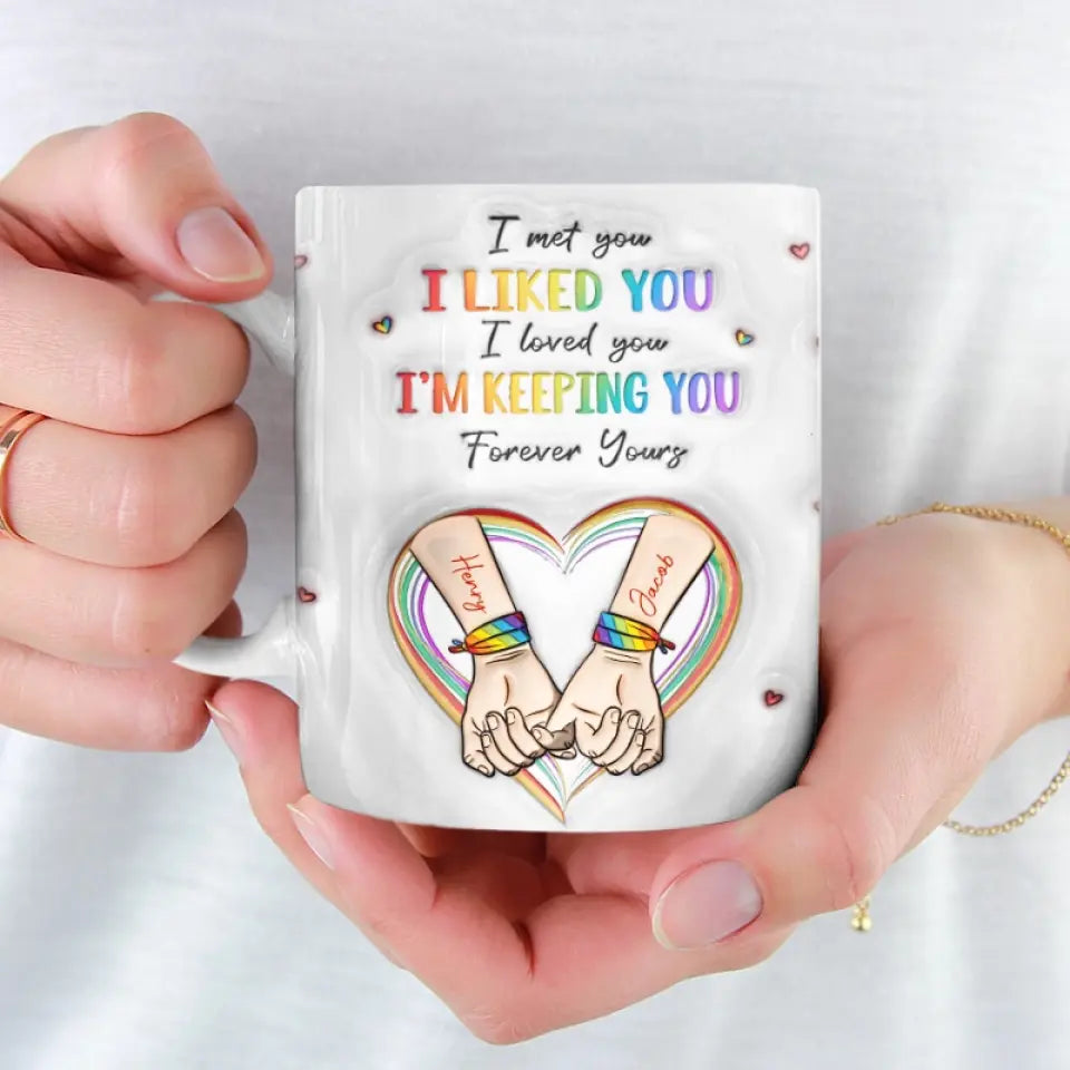 Soyez l'arc-en-ciel dans le nuage de quelqu'un d'autre - Tasse personnalisée à effet gonflé 3D pour couple - Cadeau pour mari et femme, anniversaire, LGBTQ+