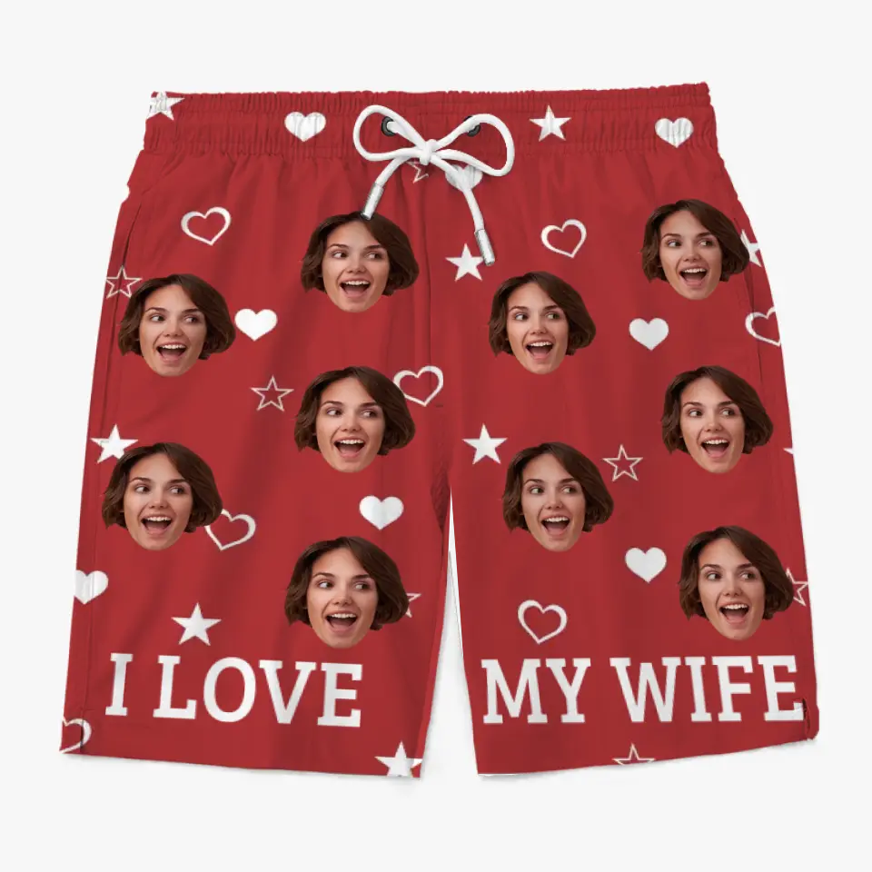 Short de plage hawaïen personnalisé avec photo de l'océan et pieds dans le sable - Short de plage hawaïen personnalisé et amusant pour homme - Cadeau de vacances d'été, cadeau d'anniversaire pour mari