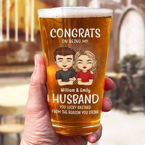 Nous buvons ensemble et restons pour toujours - Verre à bière personnalisé pour couple - Cadeau pour mari et femme, anniversaire