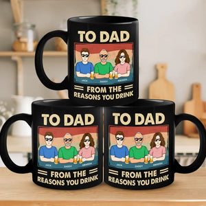 Quand vous avez besoin d'une réelle compréhension, un père est toujours là - Tasse noire personnalisée pour la famille - Fête des pères, cadeau pour papa, grand-père