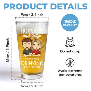 Nous buvons ensemble et restons pour toujours - Verre à bière personnalisé pour couple - Cadeau pour mari et femme, anniversaire