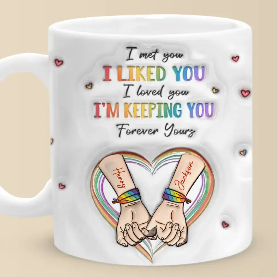 Soyez l'arc-en-ciel dans le nuage de quelqu'un d'autre - Tasse personnalisée à effet gonflé 3D pour couple - Cadeau pour mari et femme, anniversaire, LGBTQ+