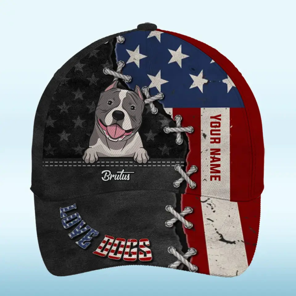 Les chiens ont juste besoin de vous et d'amour, c'est tout - Casquette personnalisée pour chien, casquette classique à imprimé intégral - Fête des pères, cadeau pour les propriétaires d'animaux et les amoureux des animaux
