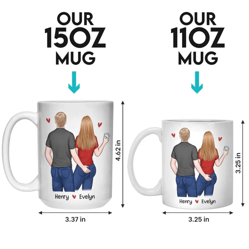 J'aime chaque centimètre de toi - Tasse personnalisée pour couple - Cadeau pour mari et femme, anniversaire