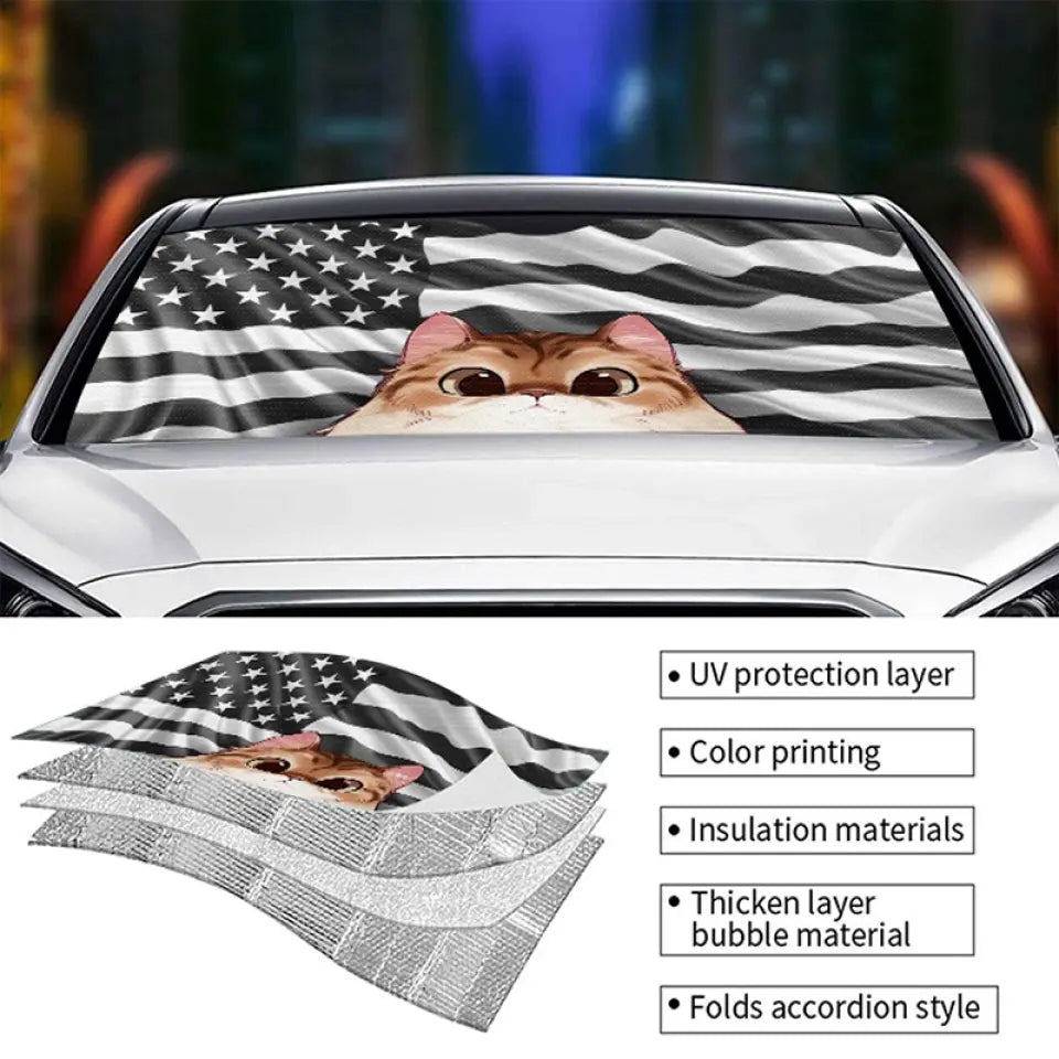 Le meilleur Pawtner de voyage a quatre pattes et un derrière moelleux - Pare-soleil personnalisé pour pare-brise de voiture, protection de fenêtre de voiture - Cadeau pour propriétaires d'animaux et amoureux des animaux