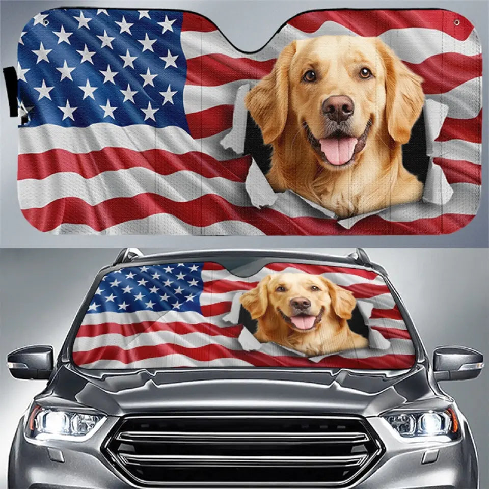 Photo personnalisée : laissez l'aventure vous envahir - Pare-soleil personnalisé pour pare-brise de voiture, protection de fenêtre de voiture - Cadeau pour propriétaires et amoureux des animaux
