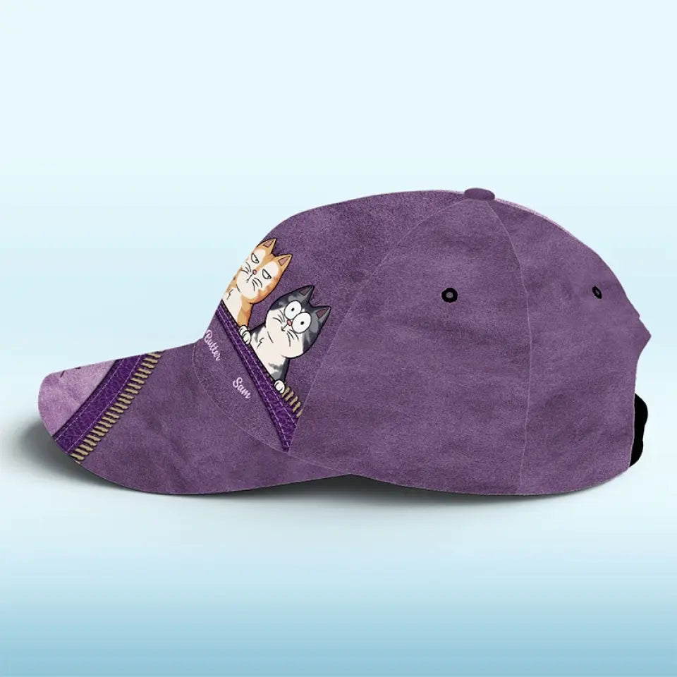 Heureux d'être emporté partout avec vous - Chapeau personnalisé pour chat, casquette classique à imprimé intégral - Cadeau pour propriétaires d'animaux et amoureux des animaux