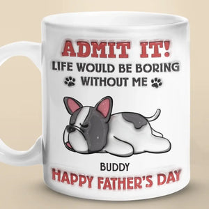 Bravo au meilleur papa chien du monde ! Mug personnalisé avec effet gonflable 3D, imprimé chien ! Cadeau pour les propriétaires et les amoureux des animaux.