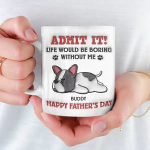 Bravo au meilleur papa chien du monde ! Mug personnalisé avec effet gonflable 3D, imprimé chien ! Cadeau pour les propriétaires et les amoureux des animaux.