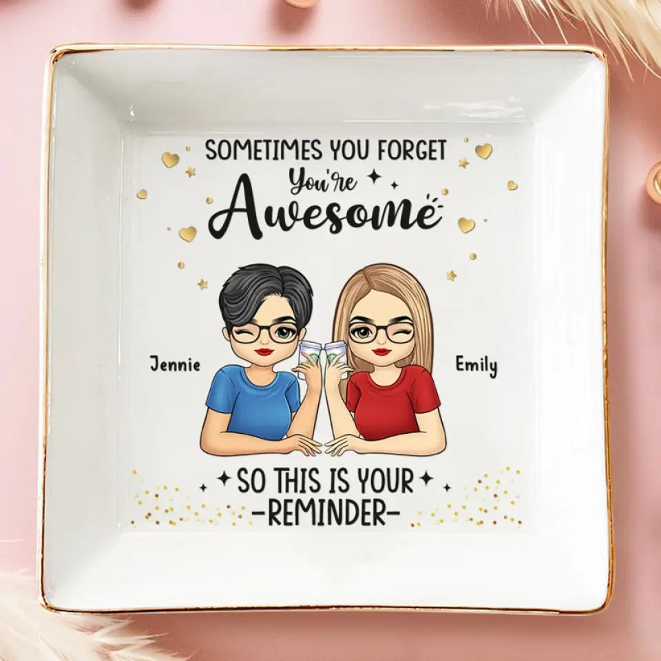 Les bons amis sont comme des étoiles - Plat à bijoux personnalisé Bestie - Cadeau pour meilleures amies, meilleures amies, sœurs