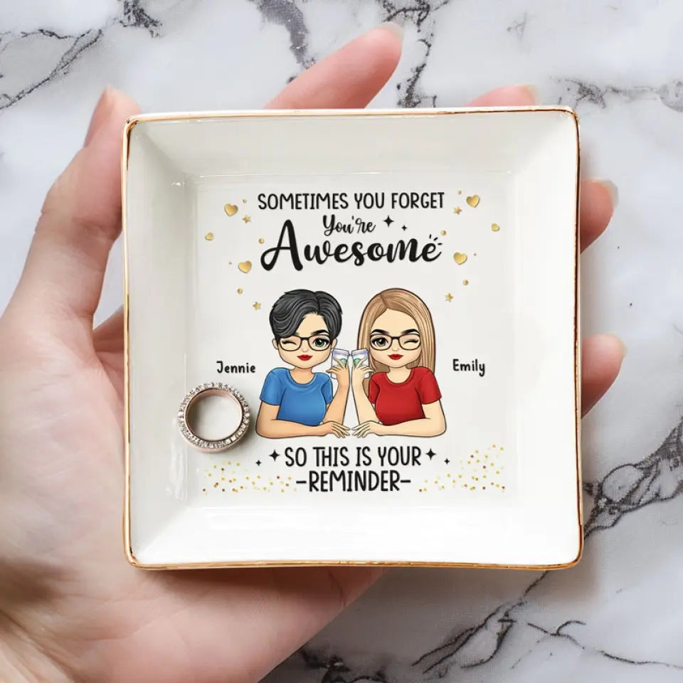 Les bons amis sont comme des étoiles - Plat à bijoux personnalisé Bestie - Cadeau pour meilleures amies, meilleures amies, sœurs