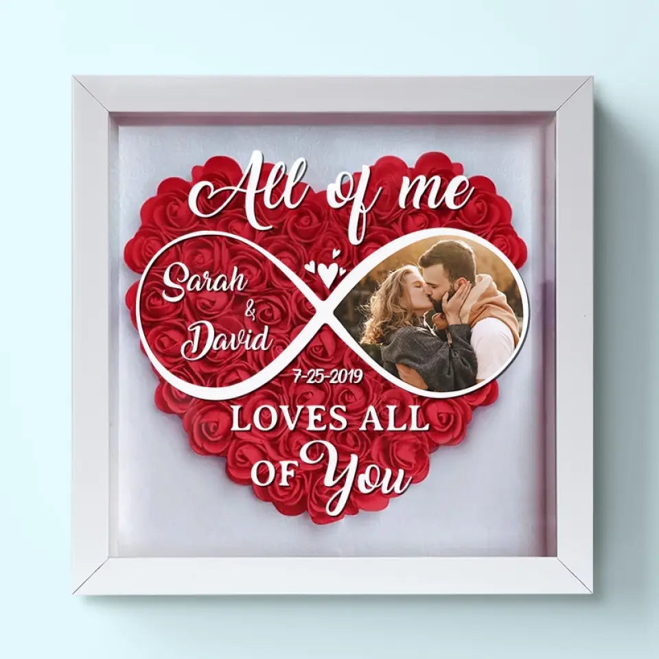 Photo personnalisée : Aimer, c'est brûler, c'est être en feu - Boîte à fleurs personnalisée pour couple - Cadeau pour mari et femme, anniversaire