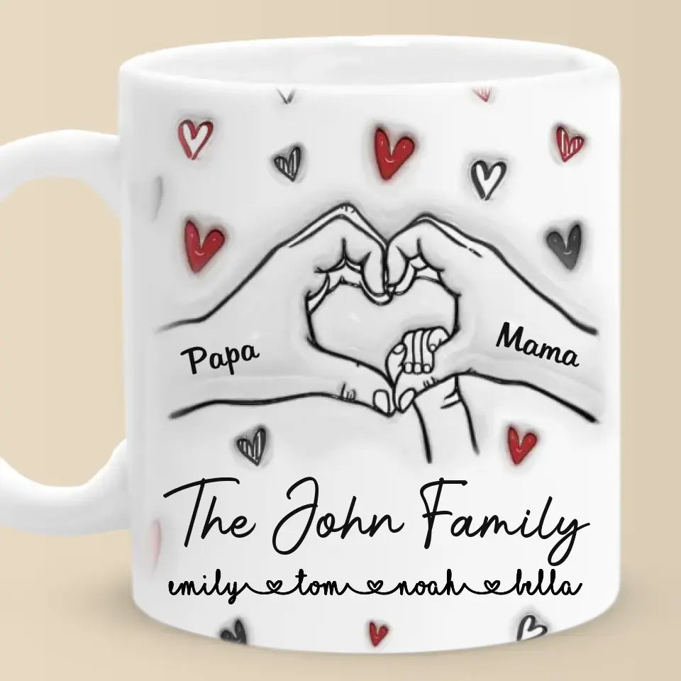 Ensemble, nous formons une belle famille - Mug personnalisé avec effet gonflé en 3D - Cadeau pour les membres de la famille