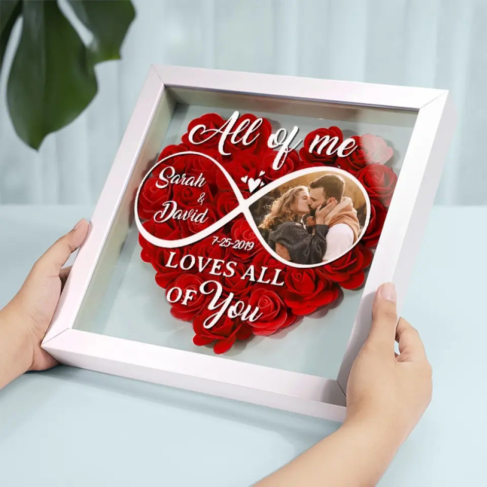 Photo personnalisée : Aimer, c'est brûler, c'est être en feu - Boîte à fleurs personnalisée pour couple - Cadeau pour mari et femme, anniversaire