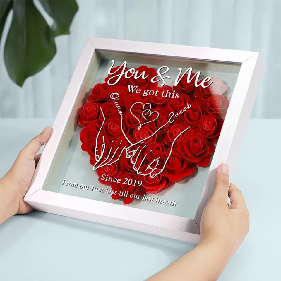 Jamais au-dessus de toi, jamais en dessous. Toujours à tes côtés ! Boîte à fleurs personnalisée pour couple - Cadeau pour mari et femme, anniversaire de mariage