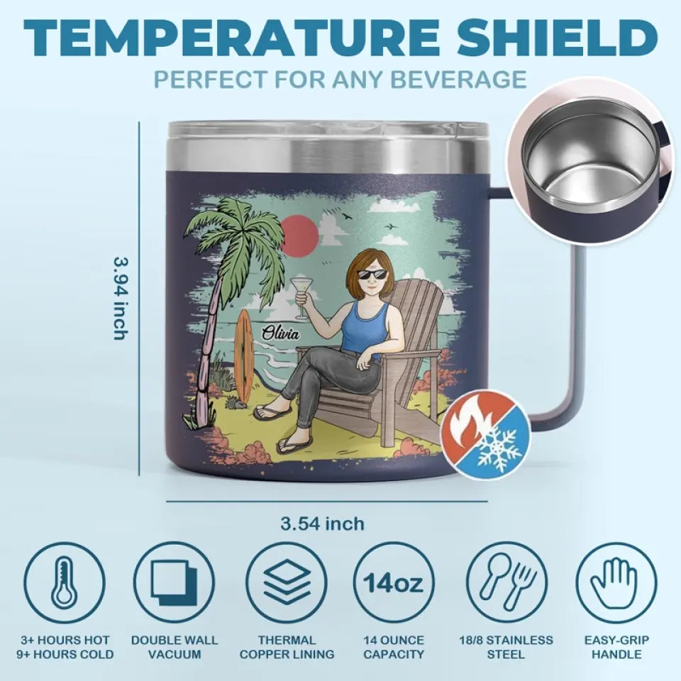 Ce n'est plus mon problème - Gobelet personnalisé en acier inoxydable de 14 oz avec poignée - Cadeau d'appréciation et de départ à la retraite pour collègues, amis de travail, collègues