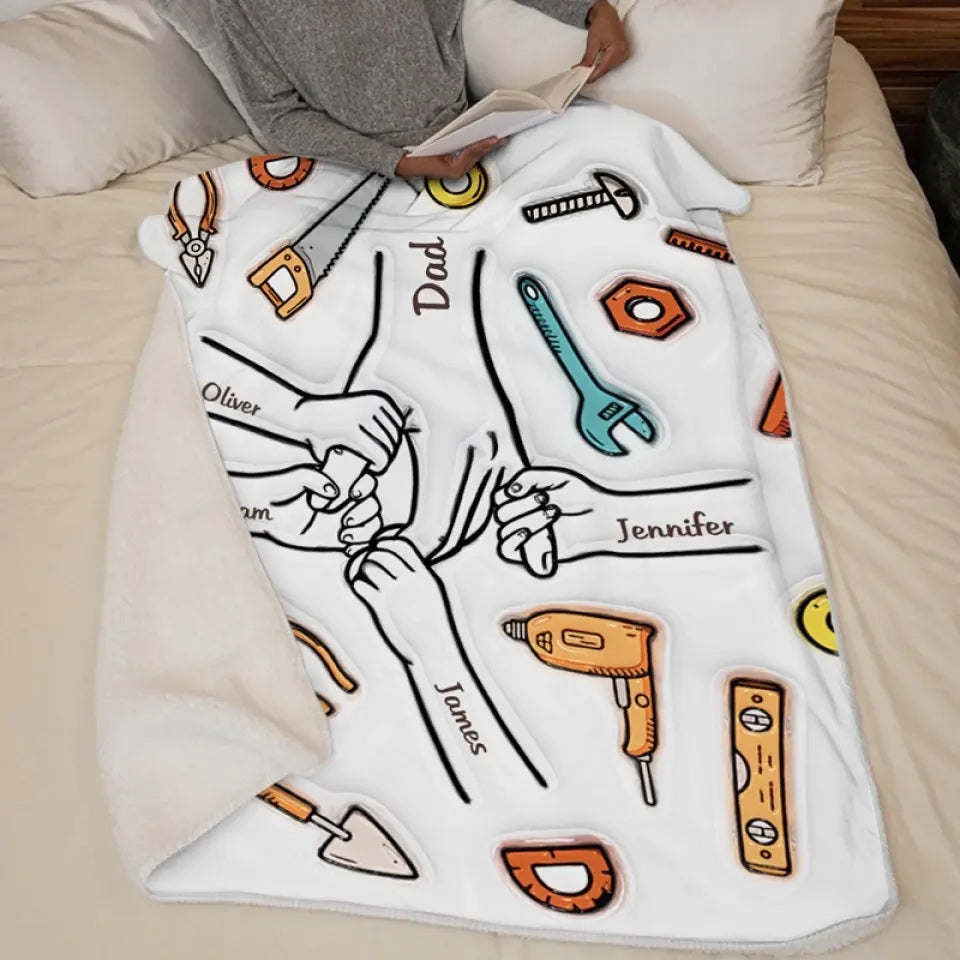 Un père est le seul ami sur lequel nous pouvons toujours compter - Couverture familiale personnalisée à effet gonflé 3D - Cadeau pour la fête des pères, papa, grand-père