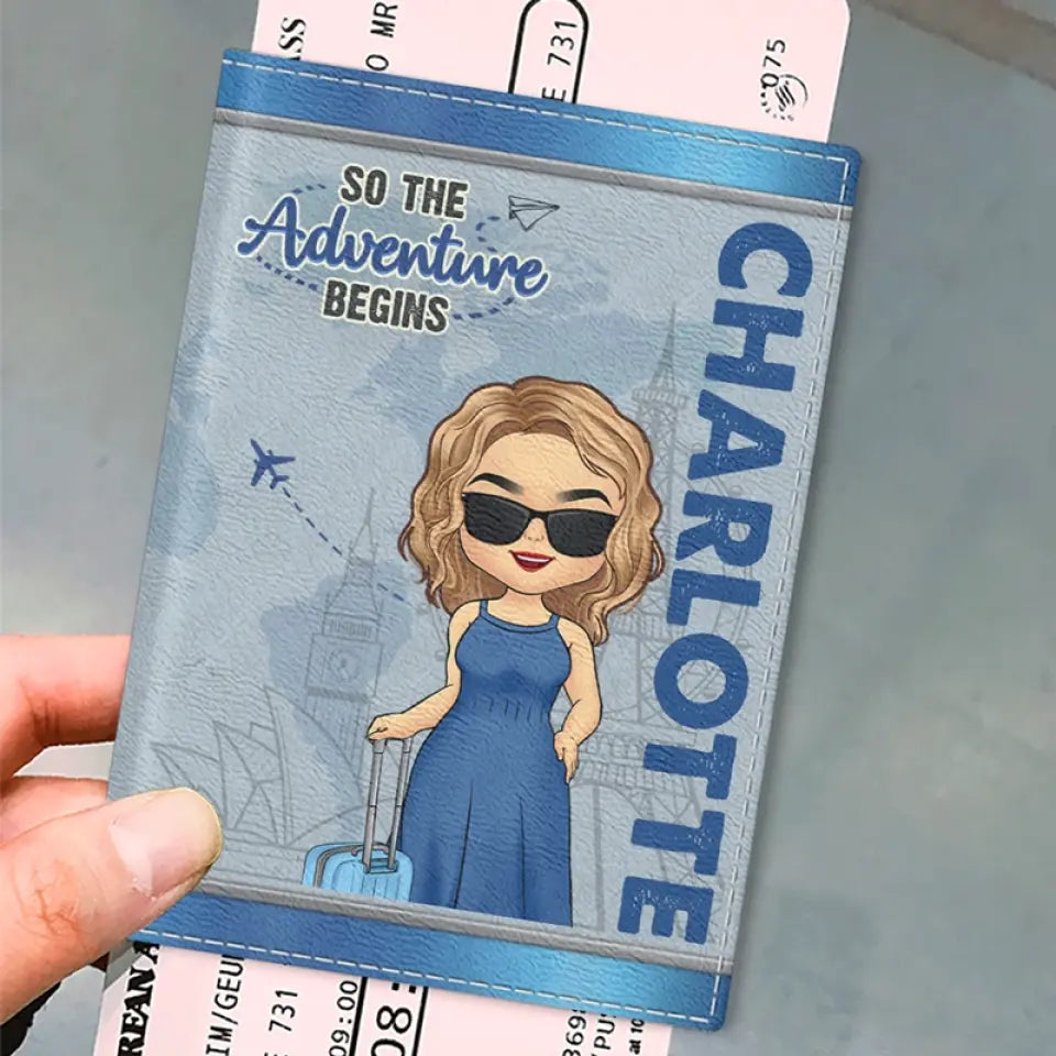 Vivez sans excuses, voyagez sans regrets ! Étui de passeport personnalisé, porte-passeport, cadeau de vacances, cadeau pour les amoureux du voyage d'aventure.