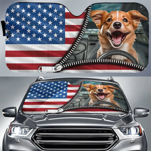Photo personnalisée : La vie est une grande aventure, vivez-la ! Pare-soleil personnalisé pour pare-brise de voiture, protection de fenêtre de voiture, cadeau pour propriétaires d'animaux et amoureux des animaux.