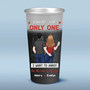 Je t'ennuie pour le reste de ma vie - Tasse personnalisée en aluminium changeant de couleur pour couple - Cadeau pour mari et femme, anniversaire