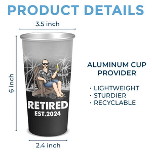 Good Mood With Beer And Retirement - Personalized Custom Aluminum Changing Color Cup - Appreciation, Retirement Gift For Coworkers, Work Friends, Colleagues