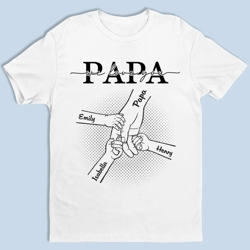 Merci papa, on t'aime - T-shirt unisexe personnalisé pour la famille, sweat à capuche, sweat-shirt - Fête des pères, cadeau pour papa, grand-père