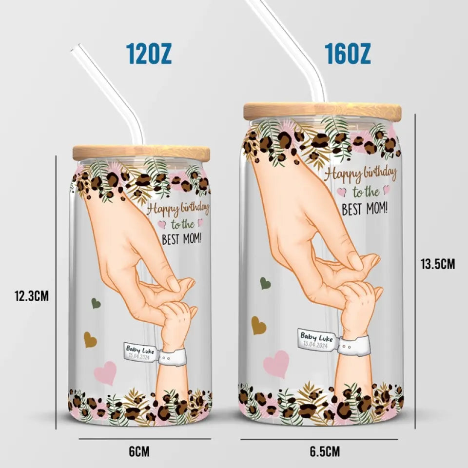 Tu me fais des câlins si doucement - Tasse en verre personnalisée pour la famille, tasse à café glacé - Cadeau pour la fête des mères, baby shower, première maman