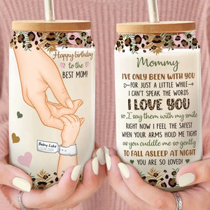Tu me fais des câlins si doucement - Tasse en verre personnalisée pour la famille, tasse à café glacé - Cadeau pour la fête des mères, baby shower, première maman
