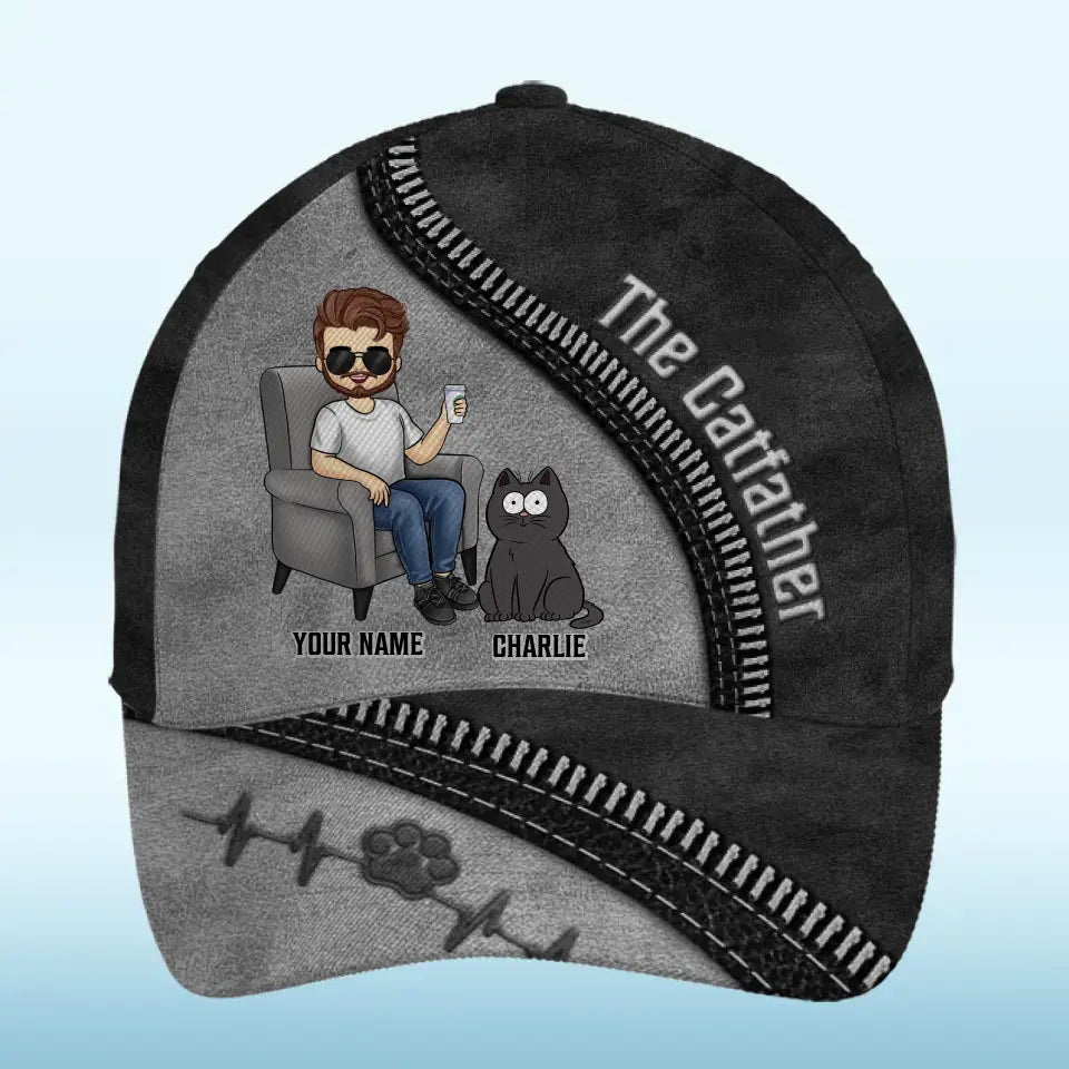 L'expression « chat domestique » est un oxymore - Chapeau personnalisé pour chat, casquette classique à imprimé intégral - Fête des pères, cadeau pour papa, grand-père